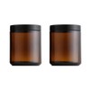 2 Pcs 8oz Amber Glass Jars Refillable Cosmetic Containers with