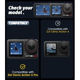 Orzero (3 Set 9 Packs) Compatible for DJI Osmo Action 5 Pro Camera, Case Friendly Version Tempered Glass 3Pcs Camera Protectors + 3Pcs Front Display Screen Protectors + 3Pcs Back Screen Protectors