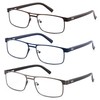 FEIVSN Metal Reading Glasses For Men, Blue Light Blocking Computer