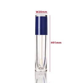 25pcs Empty Plastic 6ml Round Blue Lip Gloss Tubes with Wand Lipgloss containers Tube