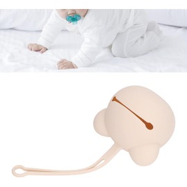 Funda de Silicona para Chupete, Bolsa para Chupetes de bebé de Viaje, Contenedor de Almacenamiento de Chupete Suave y Seguro para Guardar Pegamento Pinzas para Pezones (Color café)
