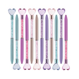 COLSSINE 12 Pack Love Shaped Glitter Pens Ballpoint pen for School and Office (STYLE 1)