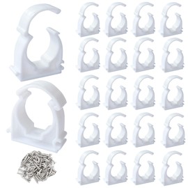 Clamp M32 Pipe Clips 24 Pieces Pipe Clamp Pipe Clamp Hose Clamps with Screws for Isorpipe Rod Tube Empty Pipe Hoses (M32)