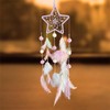Dream Catcher Wall Decor - Handcrafted Feather Woven Pendant, Pompom