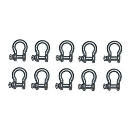 MarineNow 7/16" US Type Drop Forged Galvanized Bow Shackle with Over Size Screw Pin for Anchor, Towing, Off Road Recovery (7/16" with 1/2" Pin 1-1/2 T WLL) Hot Dipped Galvanized (10-Pack)
