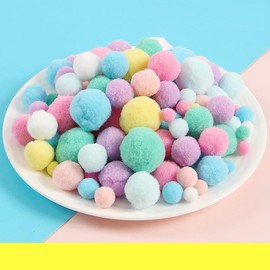 LORJE 130 pcs 1~3cm Assorted Pompoms ， Multicolor Arts and Crafts Pom Poms Balls for Kids DIY Art Creative Crafts Christmas Decorations (Multicolor)