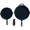 Crucible Cookware Silicone Hot Handle Holders 3-Pack Mixed (Black)
