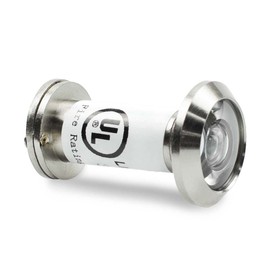 SANATO Satin Nickel Door Viewer Door Peephole UL Listed Fire Proof with Heavy Duty Closer 200 Degree, Diameter 9/16"(14mm), Fits Door Thickness 1-3/8" to 2-3/8" (35-60mm) US15