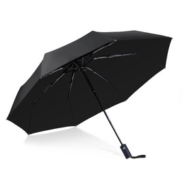 TECPEX Small Black Umbrella Travel Umbrellas for Rain Easy Auto Open Close Lightweight Compact Umbrella Waterproof Portable Umbrella for Men or Women (Black Small)