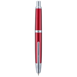 Jinhao 10 Press Fountain Pen with Box, Rose Red Retractable Fine Nib with Ink Converter Set (Silver Clip)