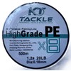 KT Tackle Fishing Line 20lbs, 8 strand braid, 500m, 0.18mm