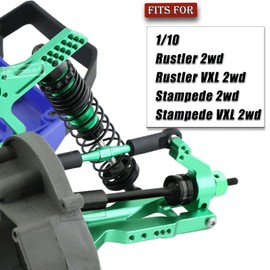 Rcarmumb RC Upgrades Part for 1/10 Rustler 2WD VXL/Stampede 2WD VXL,Alloy Steering Blocks Caster Blocks C-Hubs Stub Axle Carriers,Suspension Arms,Shocks,Driveshafts & Hex Hub Adapters,Green
