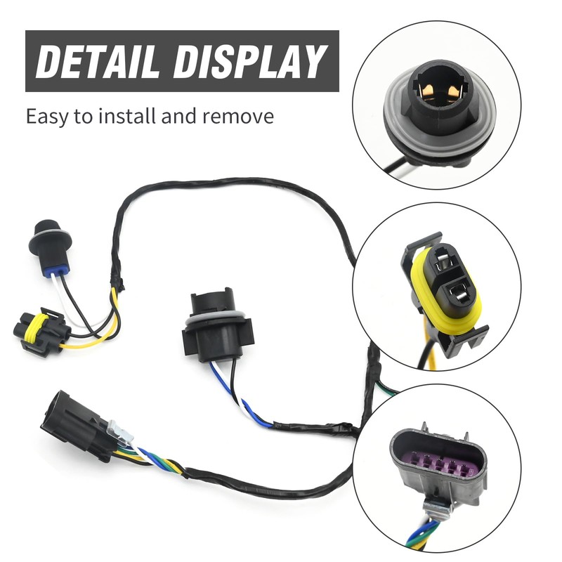 Vkinman 15930264 2Pcs Headlight Wiring Harness Headlight Socket Connector Wire,