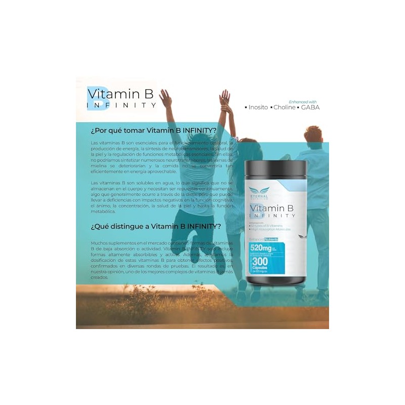 ETERNAL NUTRITION Infinity Complejo B Elevado (300 Cápsulas) | 11
