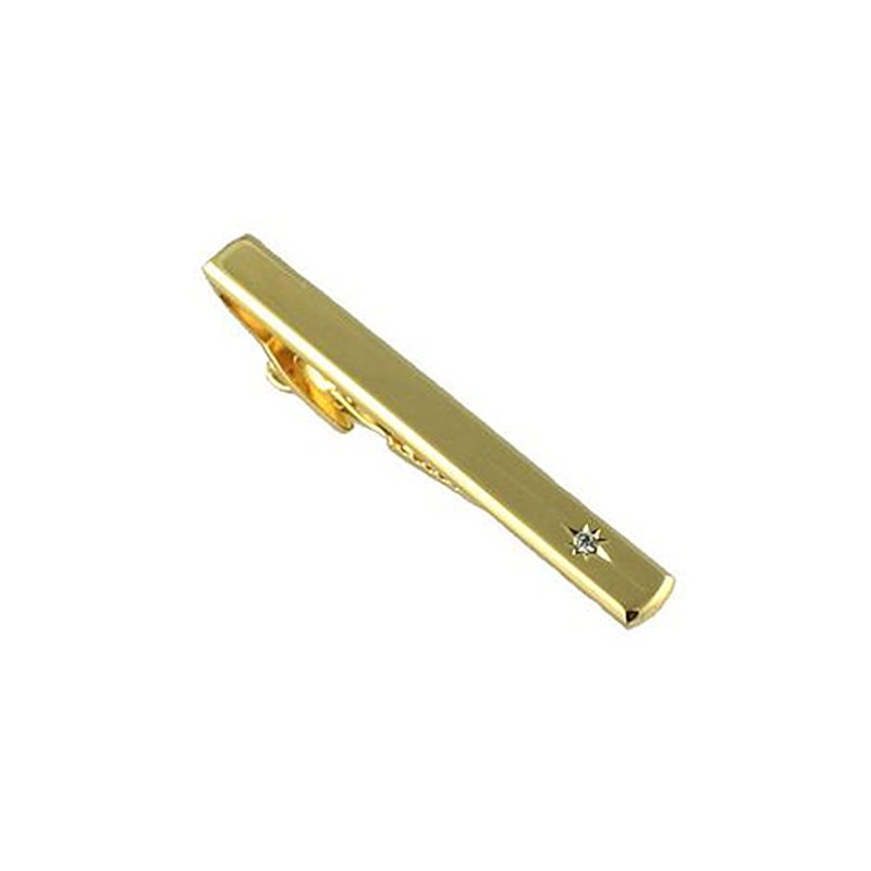 Headstone Coffin Gold-tone Cufflinks Crystal Tie Clip Gift Set
