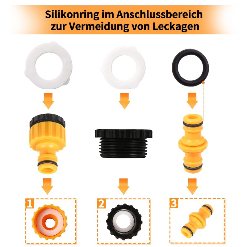 Garden Hose Connection Hose Connector 1/2 Inch Gardena Set of