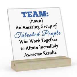 Team Gifts for Colleagues Work Team Thank You Gifts Acrylic Plaque Gift Appreciation Gifts for Boss Friend Coworker Motivational Gifts for Christmas Birthday Thanksgiving Desk Decorations