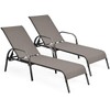 Giantex Set of 2 Adjustable Patio Chaise Lounge, Outdoor Folding