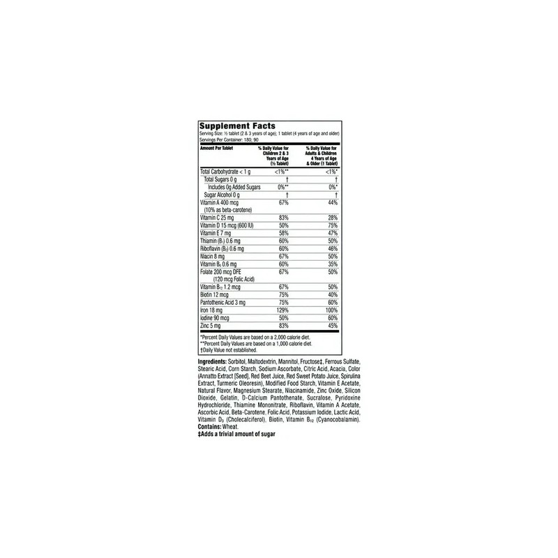 Multivitaminas Extra Hierro Para Niños Flintstones 90tab Sabor Frutas