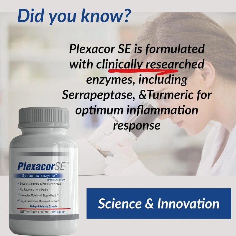 iEnzymes New Plexacor Multi-Enzymes Fibrin Defense, 6-in-1 Super Enzyme Blend