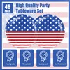 4th of July Decorations American Flag Tableware Set - 48