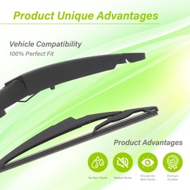 LKK Rear Windshield Wiper Arm Blade Kit Compatible with Mini Cooper Base, S Hatchback 2007-2015, John Cooper Works 2009-2015 JCW, R56 07-15 Rear Window Wiper Assembly Set