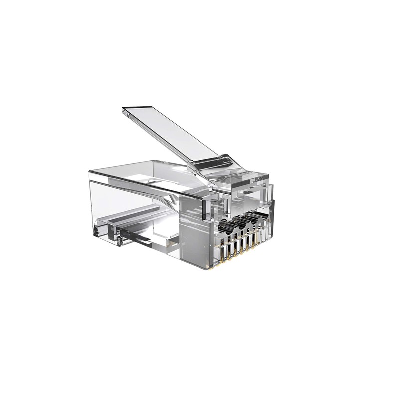 Platinum Connect Cat6 passthrough rj45 connectors, 100 PCS Jar, Gold