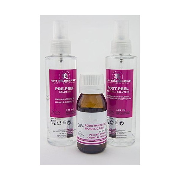 Mandelic Acid Scrub - Professional Fruit Acid Exfoliating Set with 30% Mandelic Acid (AHA), pH: 2.8 - .3.0