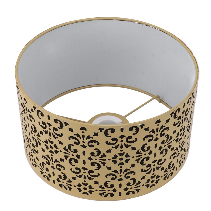 Metal Barrel Lampshade Hollow Exquisite Wrought Iron Lamp Shade with