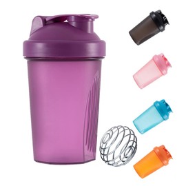 KANGSIT Protein Shaker Bottle with Stainless Steel Mixing Ball, BPA- and DEHP-free, Leakproof Flip On Lid- Protein & Supplement Shaker Bottle 400ml