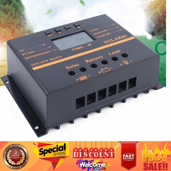 80AMP MPPT Solar Panel Regulator Charge Controller LCD Regulator USAB
