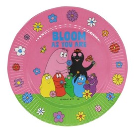 Ken Onishi BPK-810 BARBAPAPA Melamine Plate COLORS IN Bloom Pink Φ6.7 inches (170 mm)