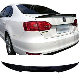 V Style Rear Trunk Duckbill Rear Spoiler Wing Compatible with Volkswagen VW Jetta Sedan 2011-2018 ABS Material 2021 2012 2013 2014 2015 2016 2017 (Glossy Black)