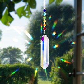 ZHIYUXI 120mm Strip Crystals Sun Catchers Indoor Window Sun Catcher Prism Suncatchers for Windows Hanging Crystals Rainbow Decor Rainbow Maker Sympathy Gifts for Loss of Loved One Gifts for Mom