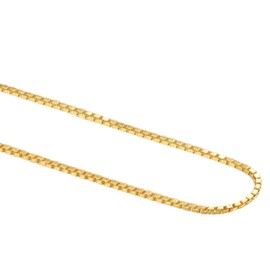 VOGREX 14K Real Solid Yellow Gold 0.7mm Box Chain Necklace with Lobster Clasp for Men and Women -20"