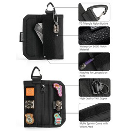 TACTICAL GEEK Storage A2 M EDC Pouch Organizer, Nylon Coin Purse, Multi-Purpose EDC Storage Pocket, Multitools Small Pocket Organizer for Men, Compact Gadget Pouch for Daily Carry,Black