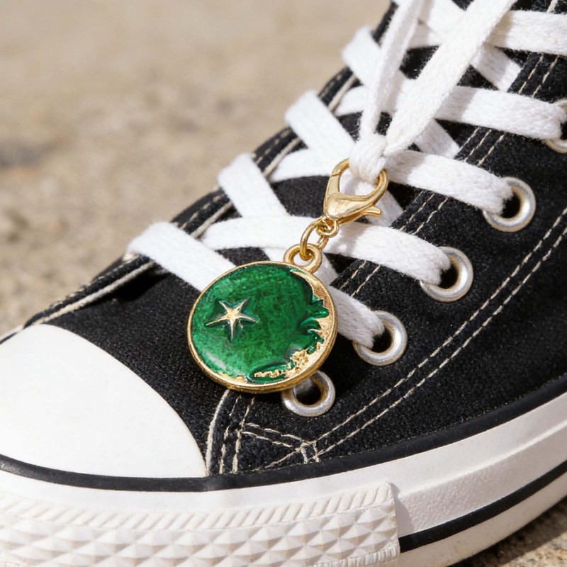 Vibrant Green Enamel Shoe & Purse Charms - 30 Pcs
