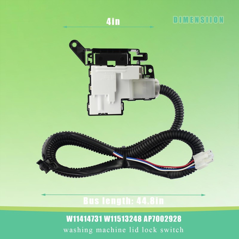 W11414731 W11513248 Washer Lid Lock Switch Assembly Compatible with Whirlpool