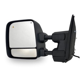 Spieg Driver Side Towing Mirror for 2018-2024 Nissan Titan | Left Side View Mirror Assembly with Power Adj Heated Memory BSM Puddle Light Telescopic Arm Turn Signal Light | Textured Black 15 Pins