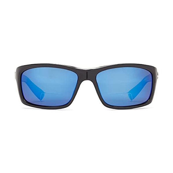 Guideline Eyegear Surface Polarized Bifocal Sunglass with Deep Six Blue Mirror/Deepwater Gray Lens, Shiny Black Frame (+1.50), Large