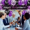 Purple Retirement Bannner and Balloons