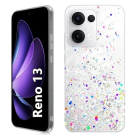 ASJDY Funda para OPPO Reno 13 5G Case,Suave Antiarañazos,Concha de Purpurina Transparente