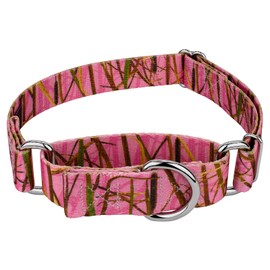 Country Brook Petz - Pink Waterfowl Camo Martingale Dog Collar - Camouflage Collection Featuring Rugged Designs (1 Inch, Medium)