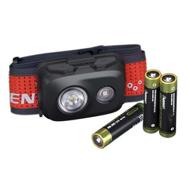 fenix HL16 Black Lightweight Multipurpose Headlamp | 450 lumens | 104m | 100 Hrs Max | AAA Powered | Red Light Mode | SOS Function | IP66
