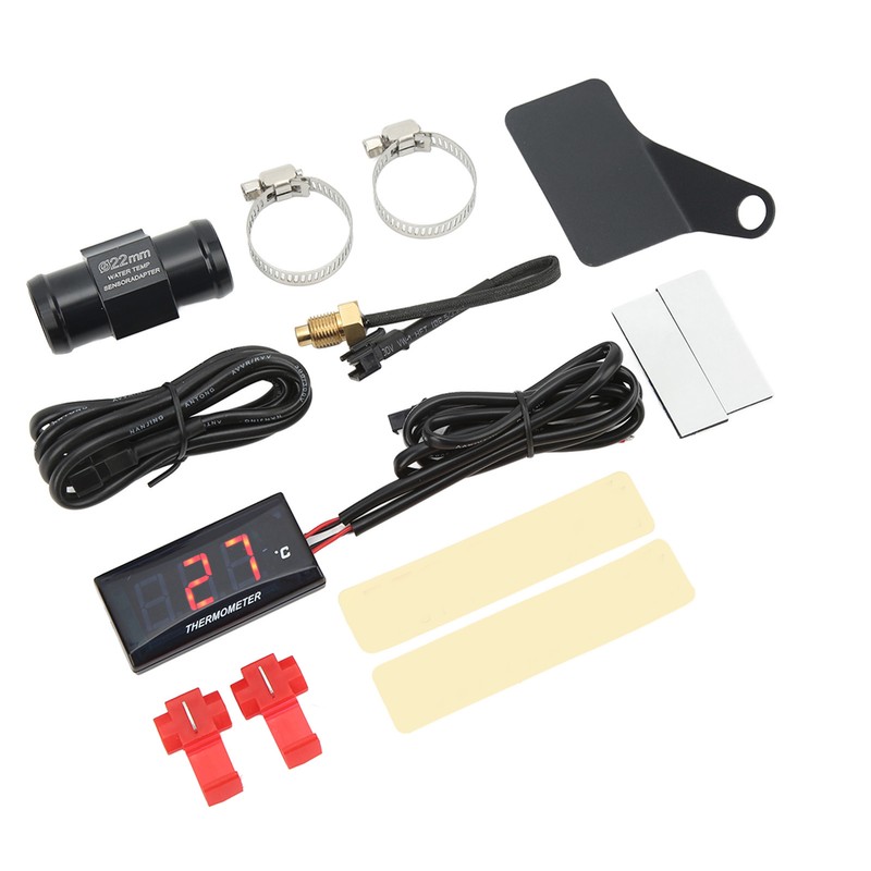 Motorcycle Digital Water Temperature Gauge Ultra Thin DC 12V LCD