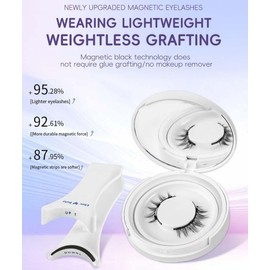 EZGHAR Enjuvie Magnetic Eyelashes, Magnetic Eyelashes with Applicator, 2024 New Magnetic Lashes with Applicator, Reusable Glueless Double Sided Magnetic Eyelashes Natural Look (EM12)