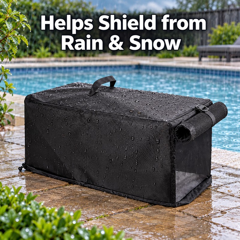 600D Oxford Pool Pump Winter Cover, Waterproof UV-Resistant Equipment Cover