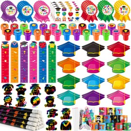 BenLouis 108 Pcs Graduation School Stationery Set Party Favors Preschool Kindergarten Classroom Gift Prizes Bulk for Kids Students Congrats Grad Goodie Bags Stuffers（Graduation Hat）