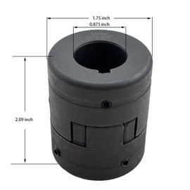 Saelno 5/8" to 7/8" L075 Flexible 3-Piece L-Jaw Coupling Coupler Set & Rubber Spider for Log Wood Splitter,Multi-Flex Couplings L075-5/8-7/8