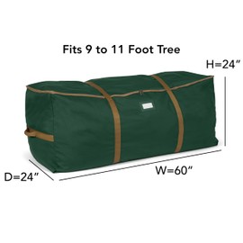 Covermates Keepsakes Christmas Tree Cinch Bag - Superior Protection, Cinch Straps, Fits Up to 9 to 11-Foot Tree - Holiday Storage, Green